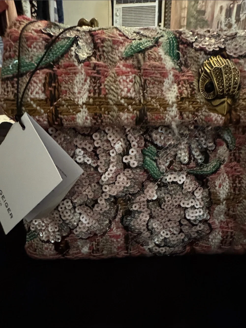 KURT GEIGER LONDON tweed Kensington bag /fabric day bag